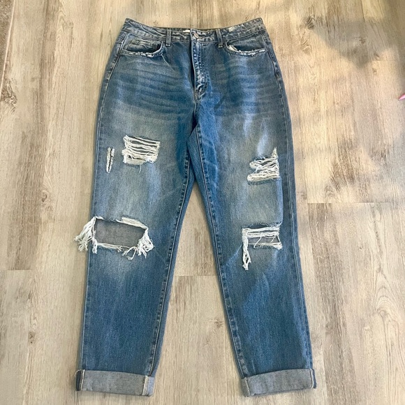 NEW VERVET Ripped Distressed High Waisted Jeans - Picture 1 of 4